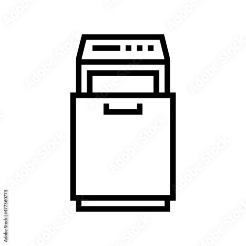 trash compactor line icon vector. trash compactor sign. isolated contour symbol black illustration