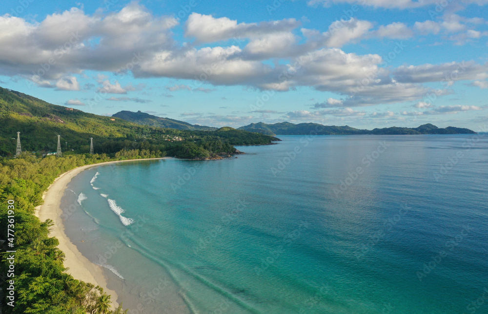 Aerial view of Grande Anse and the west coast of Mahé, Seychelles. Aerial view of Grande Anse and the west coast of Mahé, Seychelles.