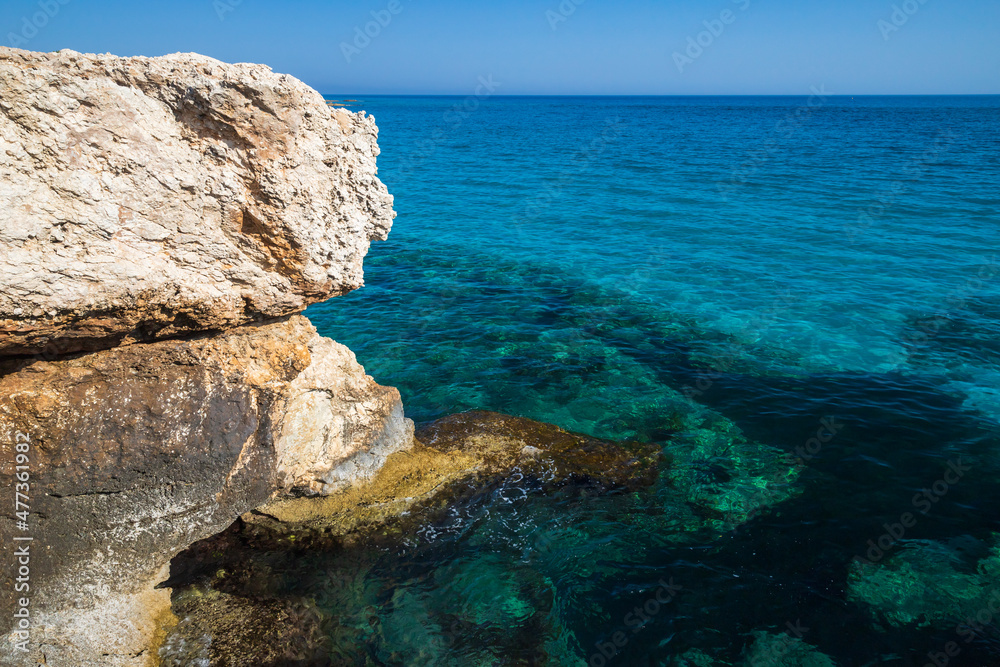 Rocky Mediterranean Sea coast at Ayia Napa resort town Rocky Mediterranean Sea coast at Ayia Napa resort town