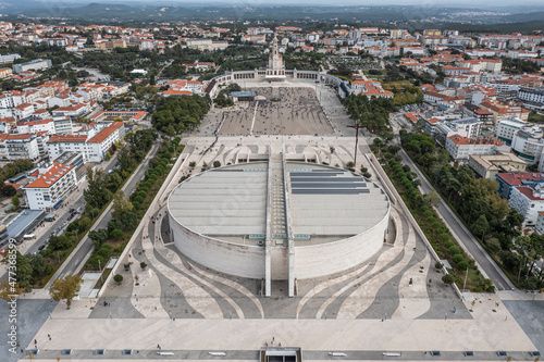 Aerial view of Fatima pilgrimage site in Portugal. photo