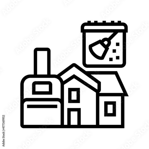 holiday rental cleaning line icon vector. holiday rental cleaning sign. isolated contour symbol black illustration