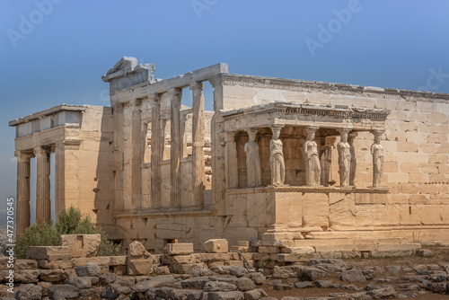 Statue, Acropolis, The Porch of the Caryatids, Pandroseion, Europe, greece, athens, parthenon, ruins, ancient, history, 