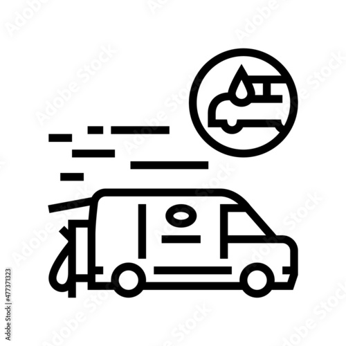mobile car wash line icon vector. mobile car wash sign. isolated contour symbol black illustration
