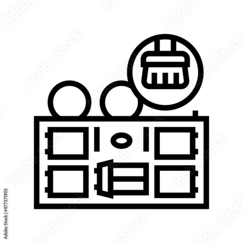 aga cleaning line icon vector. aga cleaning sign. isolated contour symbol black illustration