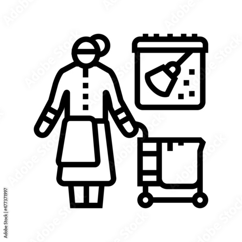 regular cleaning line icon vector. regular cleaning sign. isolated contour symbol black illustration