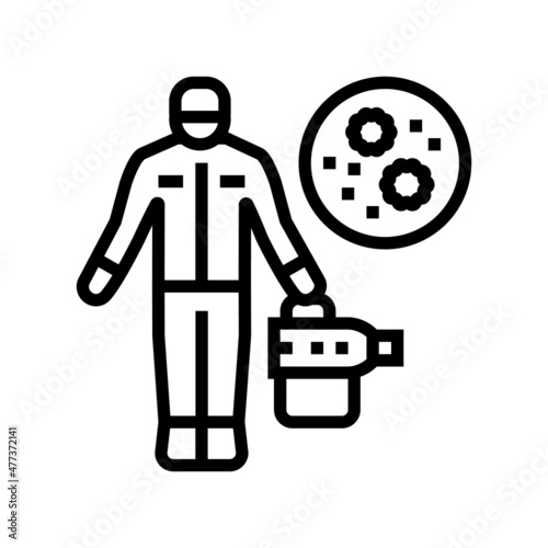 antiviral sanitization line icon vector. antiviral sanitization sign. isolated contour symbol black illustration