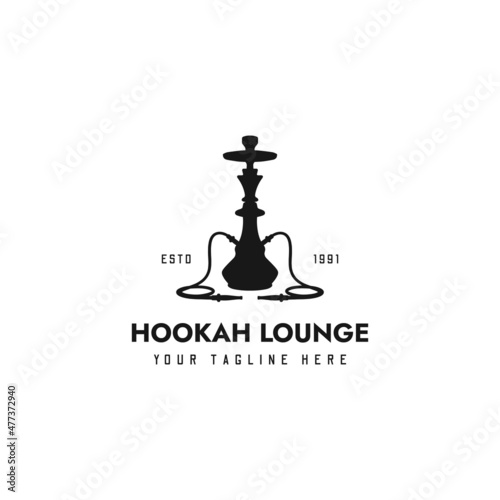 Hookah lounge vector logo illustration