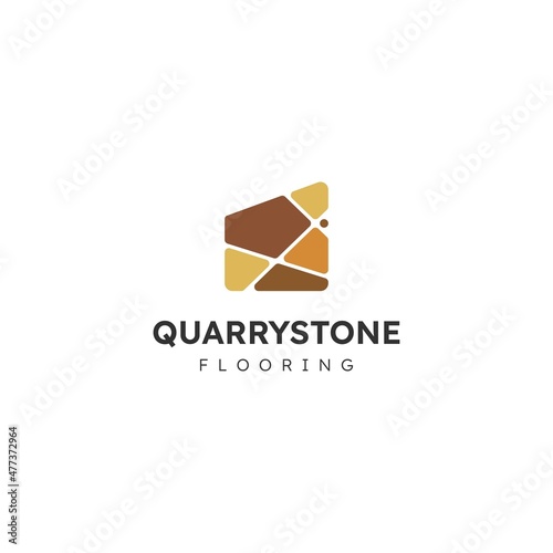 Minimalist stone vector illustration design. Modern pebblestone logo concept.