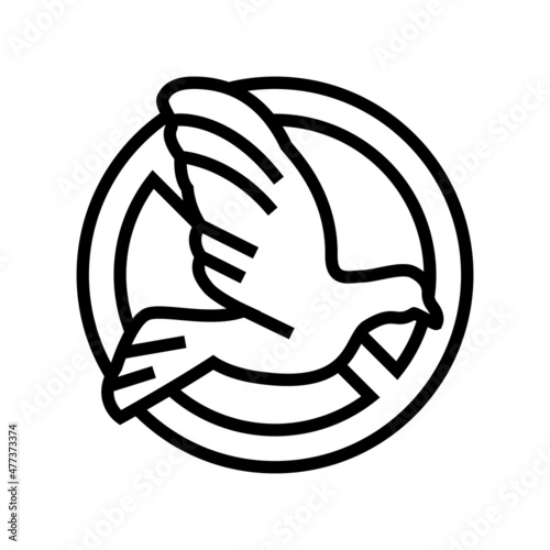 bird control line icon vector. bird control sign. isolated contour symbol black illustration