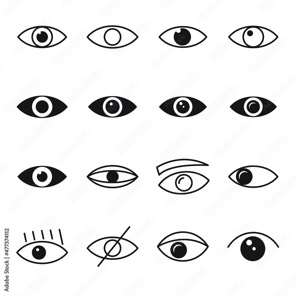 eye icons set. eye pack symbol vector elements for infographic web eye icons set. eye pack symbol vector elements for infographic web