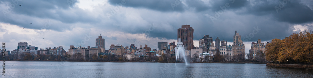 panorama view from New York City, Manhattan Central Park
