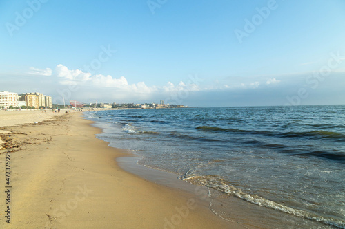 View of the sand strip of Matosinho beach in Portugal.jpg photo