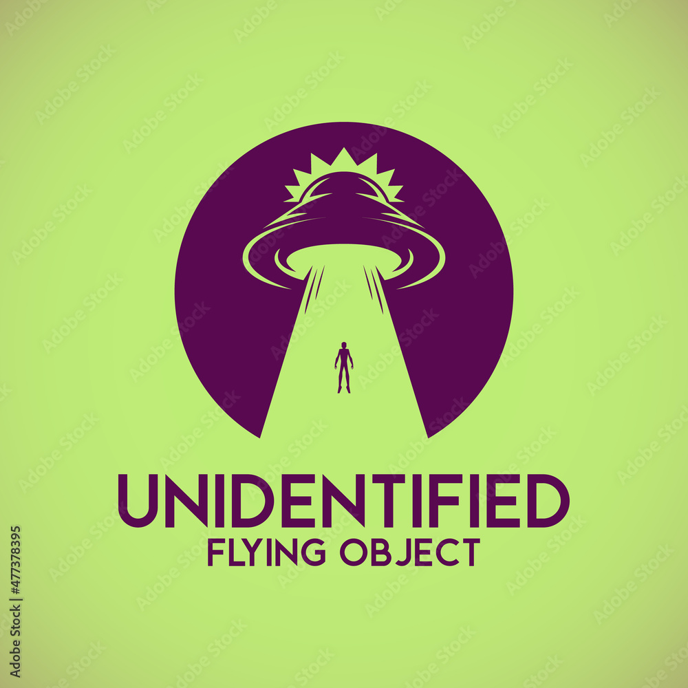 Fototapeta premium Ufo logo template with simple silhouette style