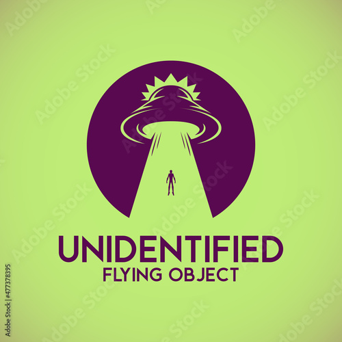 Ufo logo template with simple silhouette style