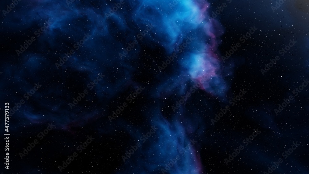 Obraz premium Nebula in space, science fiction wallpaper, stars and galaxy, 3d illustration