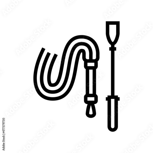 whip sex toy line icon vector. whip sex toy sign. isolated contour symbol black illustration