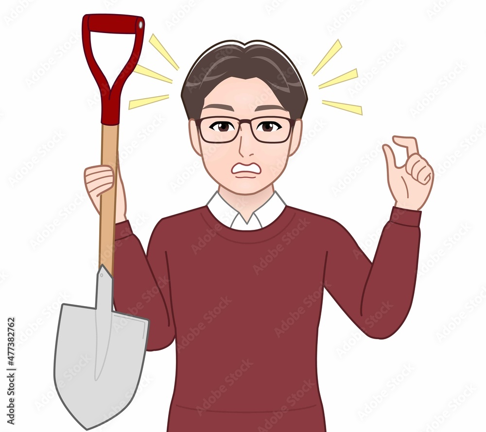 赤いセーターを着たお父さん