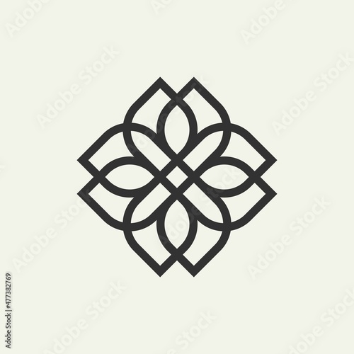 Flower ornament logo icon abstract design vector