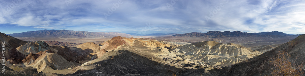 Panorama Of Artist Palette Area In Death Valley