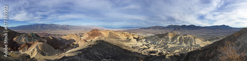 Panorama Of Artist Palette Area In Death Valley