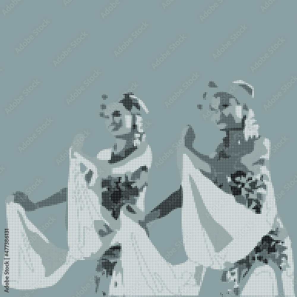 Obraz premium Gambyong dance image with dots element 2