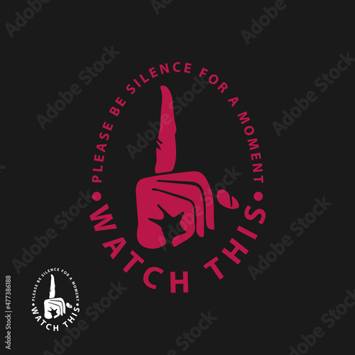 index finger vector for silent for logo icon