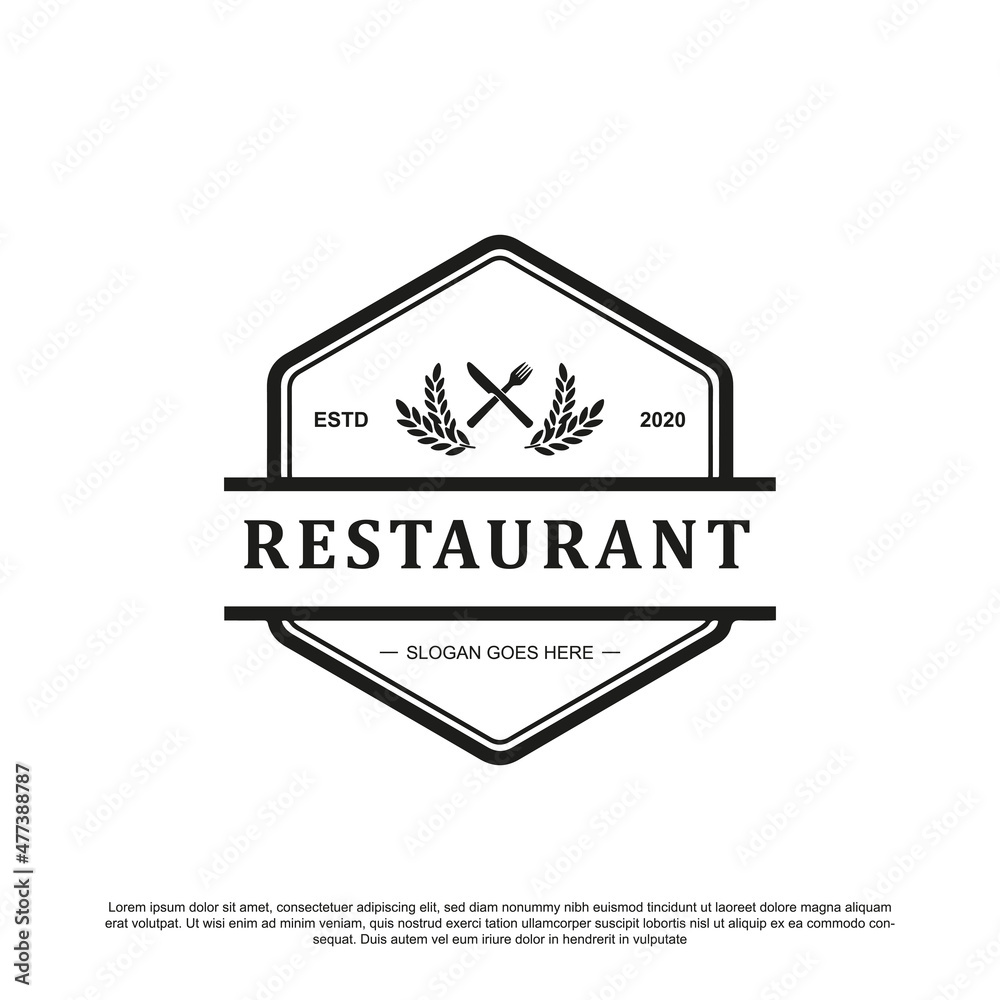 Obraz premium Premium vintage restaurant logo design vector.