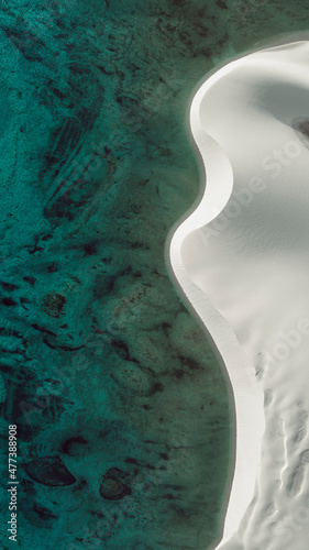 Lençóis Maranhenses - Aerial drone shot of the dunes and lagoons in this brazilian national park photo