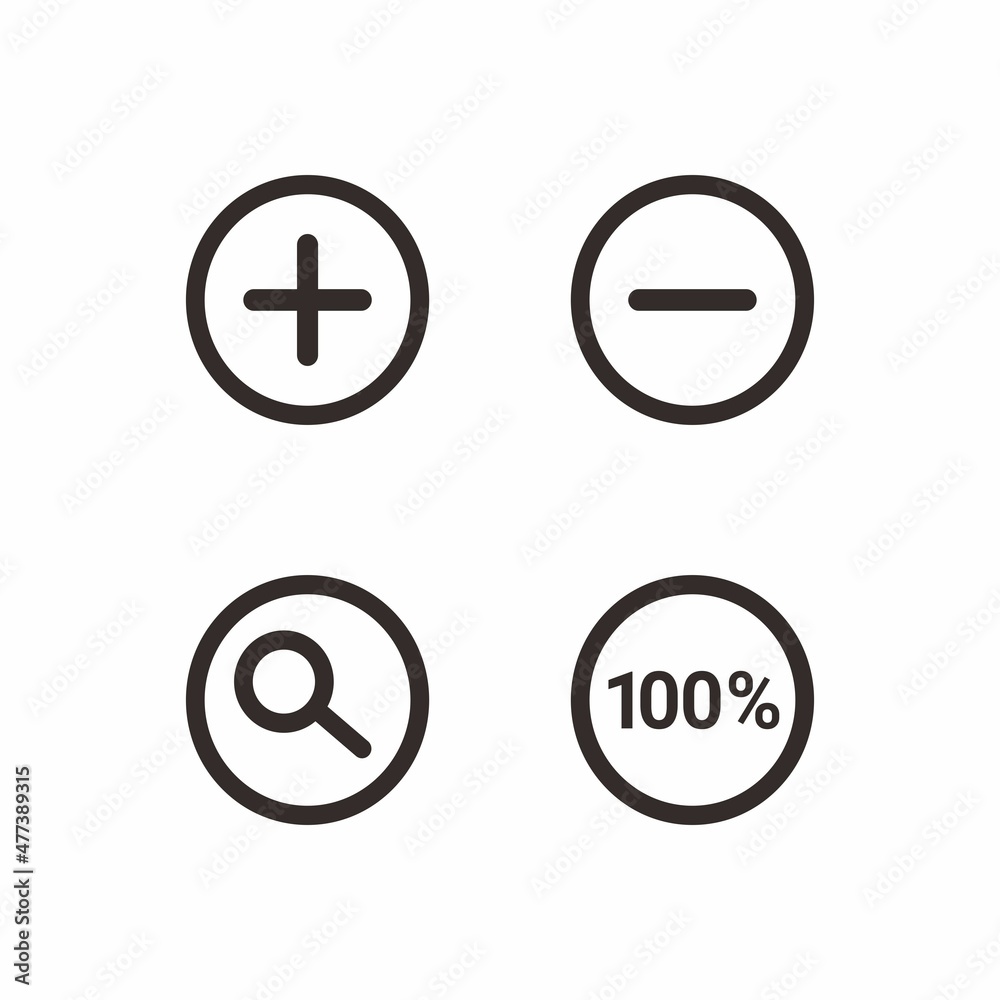 Set zooming icon. Zooming Icon Collection. Zooming flat style isolated on a white background - stock vector. Set zooming icon. Zooming Icon Collection. Zooming flat style isolated on a white background - stock vector.