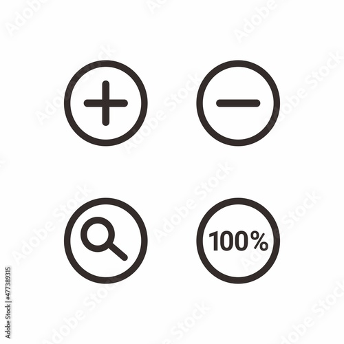 Set zooming icon. Zooming Icon Collection. Zooming flat style isolated on a white background - stock vector.