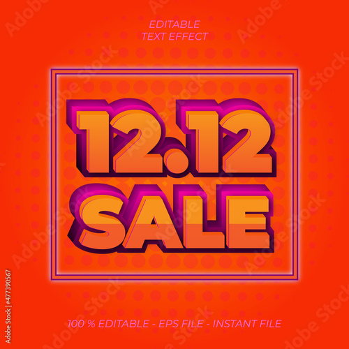 12 12 sale text effect
