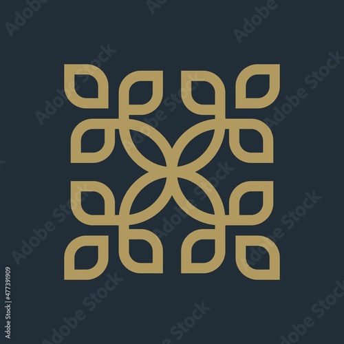 Leaf ornament logo icon abstract design vector
