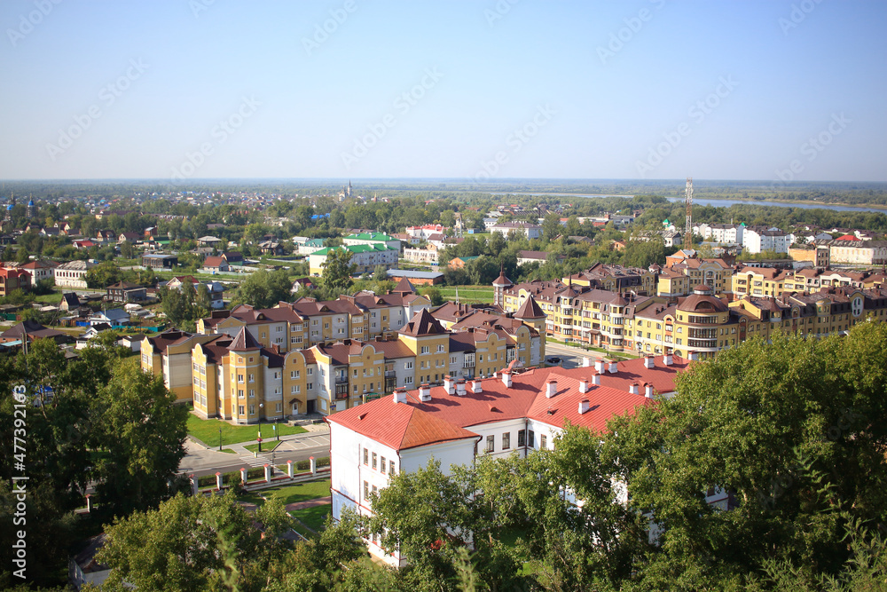 View of the city of Tobolsk and the Irtysh river from the Kremlin wall