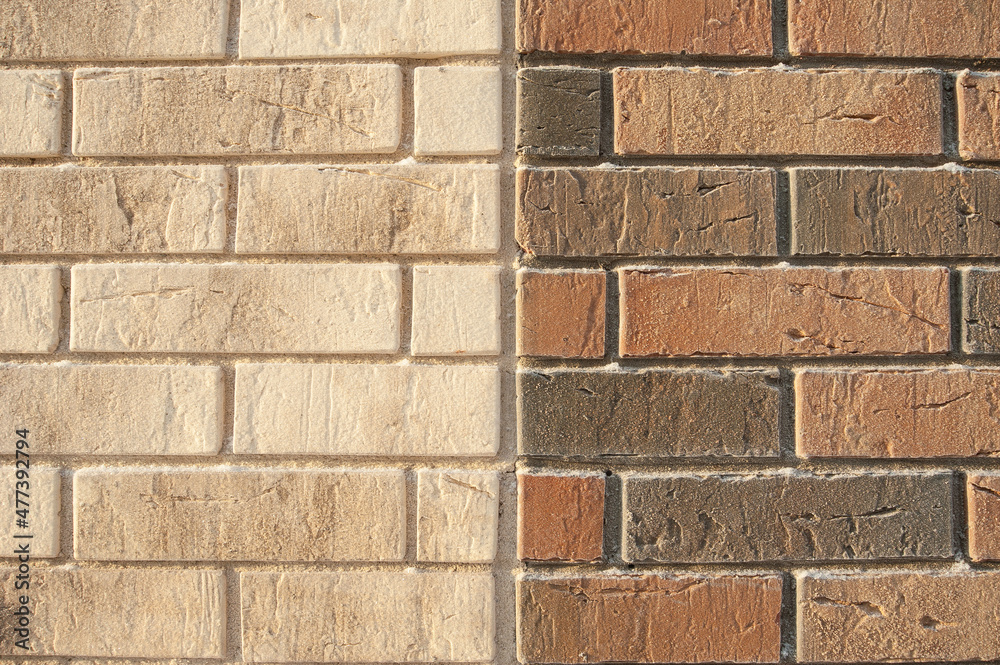 Obraz premium frozen brick masonry in winter