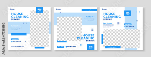 cleaning service banner social media template premium vector