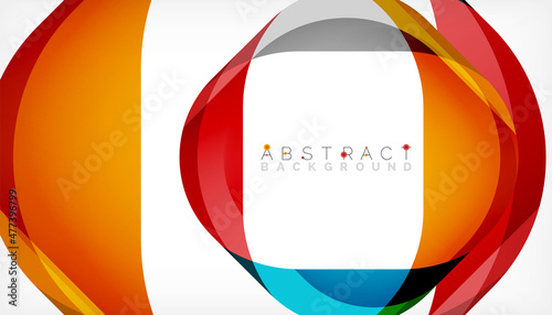 Abstract square shape with overlapping waves, minimal geometric background. Vector Illustration For Wallpaper, Banner, Background, Landing Page