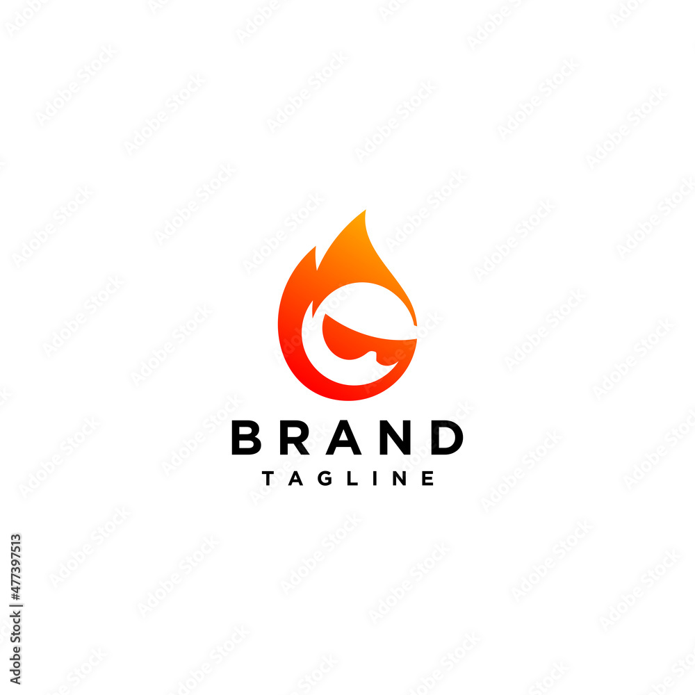 Playful Fire Head Icon Logo Design. The character is the letter G with a blazing fire. Playful Fire Head Icon Logo Design. The character is the letter G with a blazing fire.