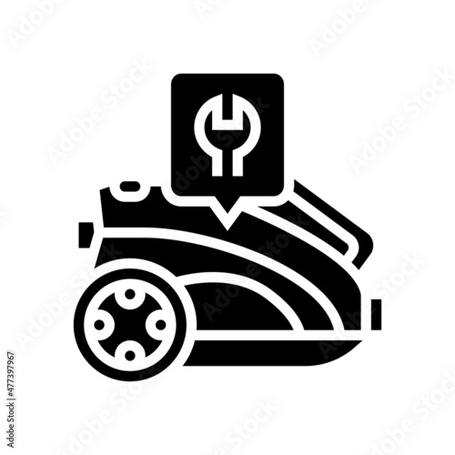 vacuum cleaner repair glyph icon vector. vacuum cleaner repair sign. isolated contour symbol black illustration
