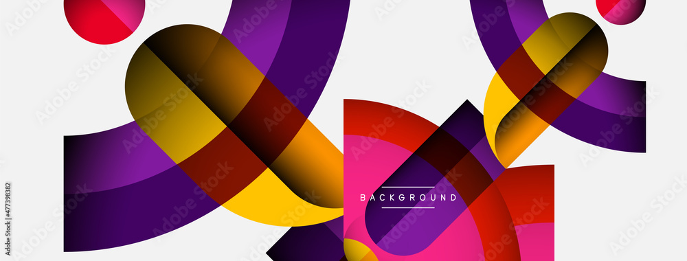 Geometric abstract background. Round shapes, circles, lines composition for wallpaper banner background or landing page Geometric abstract background. Round shapes, circles, lines composition for wallpaper banner background or landing page