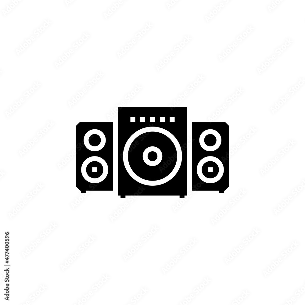 speaker vector icon. computer component icon solid style. perfect use for logo, presentation, website, and more. simple modern icon design solid style