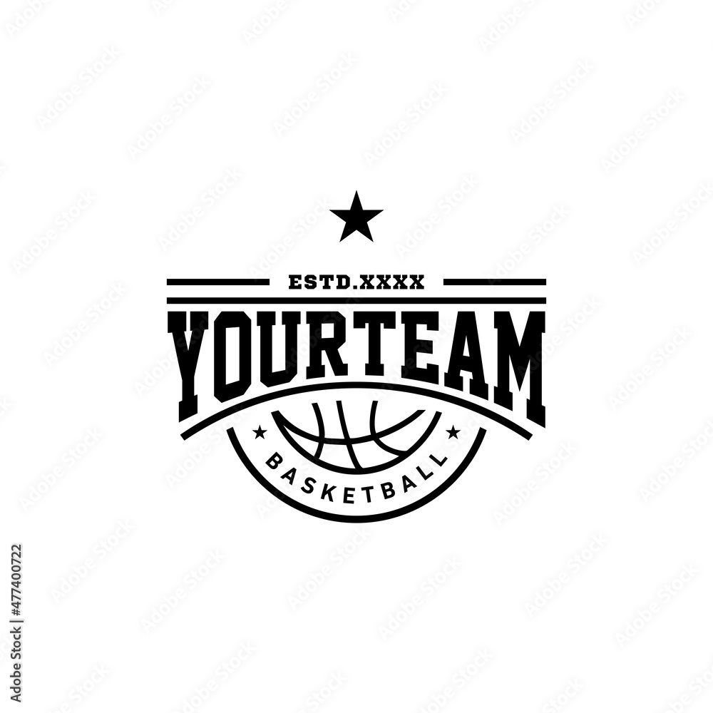 Fototapeta premium basketball badge logo design vector illustration