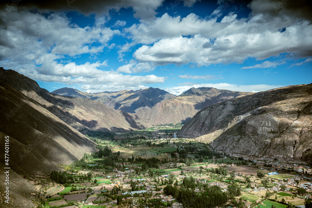Vista general valle sagrado en Cusco Peru Vista general valle sagrado en Cusco Peru