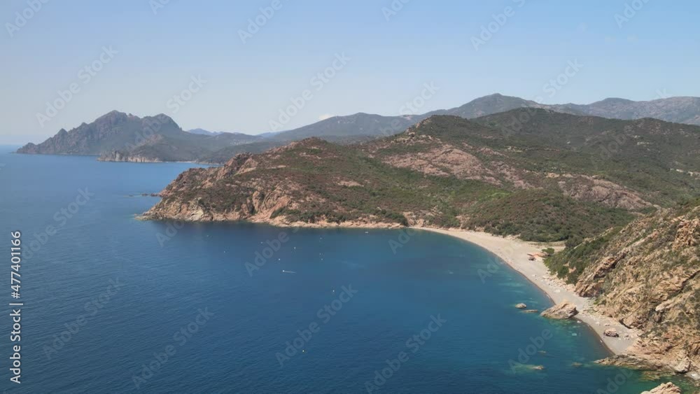 Corsica is the fourth-largest island in the Mediterranean and lies southeast of the French mainland. Corsica is the fourth-largest island in the Mediterranean and lies southeast of the French mainland.