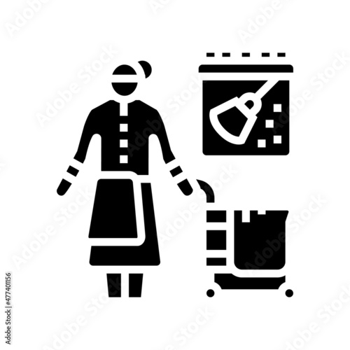 regular cleaning glyph icon vector. regular cleaning sign. isolated contour symbol black illustration
