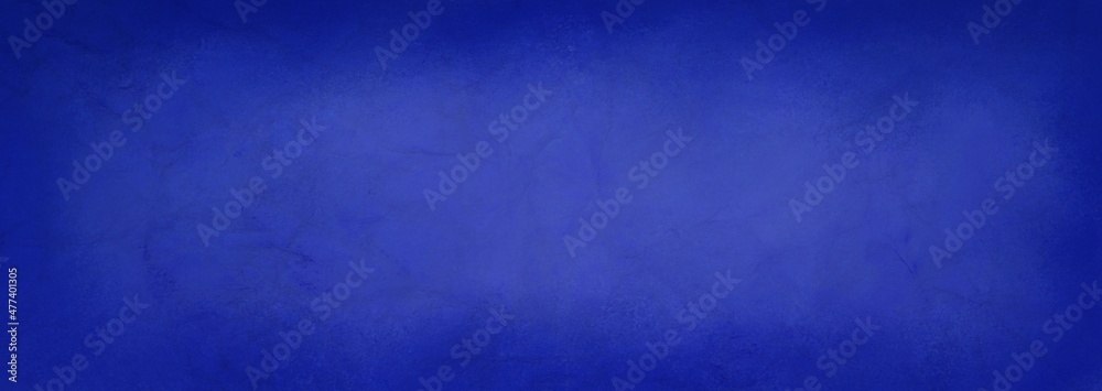 Fototapeta Dark blue background, old texture grunge with dark blue vignette border, blue paper