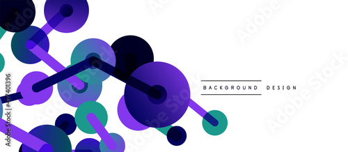 Abstract background. Round dots connected by lines. Trendy techno business template for wallpaper, banner, background or landing