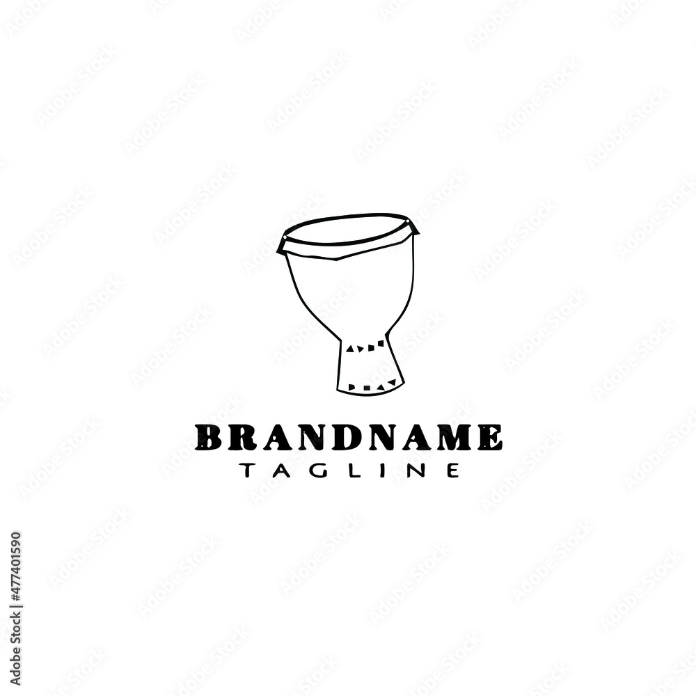 djembe african percussion instrument cartoon logo design template icon vector illustration djembe african percussion instrument cartoon logo design template icon vector illustration