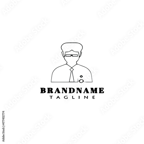 Wallpaper Mural businessman team work logo cartoon icon design black isolated vector illustration Torontodigital.ca