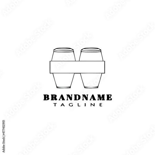 conga logo cartoon icon design black isolated vector illustration