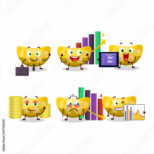 Orange gummy candy character designs as a trader investment mascot